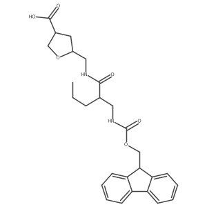 rac-(3R,5R)-5-({2-[({[(9H-fluoren-9-yl)methoxy]carbonyl}amino)methyl]pentanamido}methyl)oxolane-3-carboxylic acid Structure