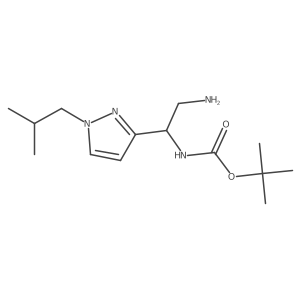 tert-butyl N-{2-amino-1-[1-(2-methylpropyl)-1H-pyrazol-3-yl]ethyl}carbamate Structure