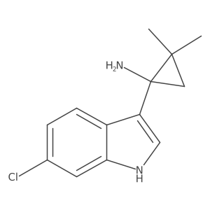 1-(6-chloro-1H-indol-3-yl)-2,2-dimethylcyclopropan-1-amine结构式