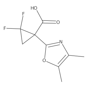 1-(Dimethyl-1,3-oxazol-2-yl)-2,2-difluorocyclopropane-1-carboxylic acid Structure