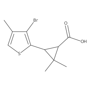 3-(3-Bromo-4-methylthiophen-2-yl)-2,2-dimethylcyclopropane-1-carboxylic acid Structure
