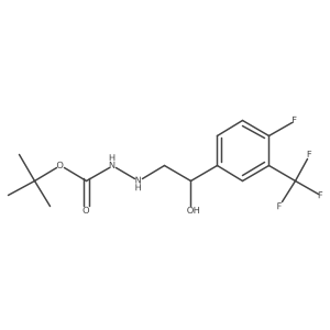 tert-Butyl N-[[2-[4-fluoro-3-(trifluoromethyl)phenyl]-2-hydroxyethyl]amino]carbamate结构式