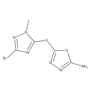 5-[(3-bromo-1-methyl-1H-1,2,4-triazol-5-yl)sulfanyl]-1,3,4-thiadiazol-2-amine结构式