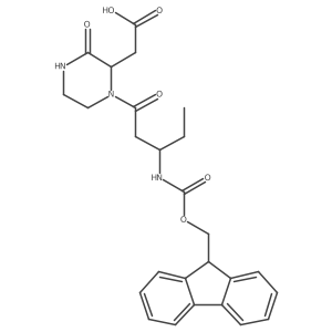 2-{1-[(3R)-3-({[(9H-fluoren-9-yl)methoxy]carbonyl}amino)pentanoyl]-3-oxopiperazin-2-yl}acetic acid结构式