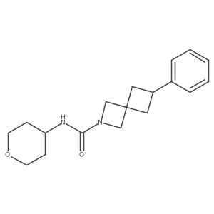 N-(Oxan-4-yl)-6-phenyl-2-azaspiro[3.3]heptane-2-carboxamide结构式