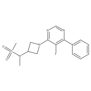 N-[1-(5-Fluoro-6-phenylpyrimidin-4-yl)azetidin-3-yl]-N-methylmethanesulfonamide结构式