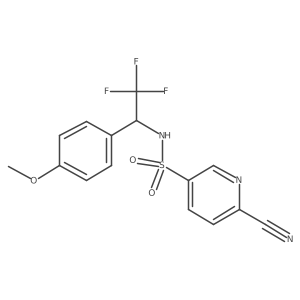 6-Cyano-N-[2,2,2-trifluoro-1-(4-methoxyphenyl)ethyl]pyridine-3-sulfonamide结构式
