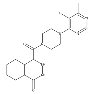 4-[4-(5-fluoro-6-methylpyrimidin-4-yl)piperazine-1-carbonyl]-3,4,4a,5,6,7,8,8a-octahydro-2H-phthalazin-1-one结构式