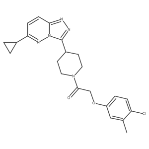 2-(4-Chloro-3-methylphenoxy)-1-(4-{6-cyclopropyl-[1,2,4]triazolo[4,3-b]pyridazin-3-yl}piperidin-1-yl)ethan-1-one结构式