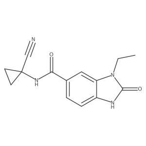 N-(1-Cyanocyclopropyl)-3-ethyl-2-oxo-1H-benzimidazole-5-carboxamide结构式