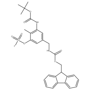 (9H-fluoren-9-yl)methyl N-[(3-{[(tert-butoxy)carbonyl]amino}-5-[(fluorosulfonyl)oxy]-4-methylphenyl)methyl]carbamate结构式