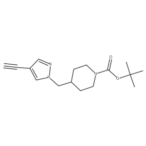 tert-Butyl 4-((4-ethynyl-1H-pyrazol-1-yl)methyl)piperidine-1-carboxylate结构式