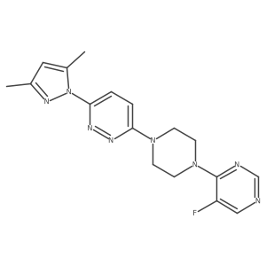 3-(3,5-dimethyl-1H-pyrazol-1-yl)-6-[4-(5-fluoropyrimidin-4-yl)piperazin-1-yl]pyridazine结构式