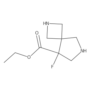 Ethyl 8-fluoro-2,6-diazaspiro[3.4]octane-8-carboxylate结构式