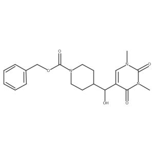 Benzyl 4-[(1,3-dimethyl-2,4-dioxo-1,2,3,4-tetrahydropyrimidin-5-yl)(hydroxy)methyl]piperidine-1-carboxylate结构式