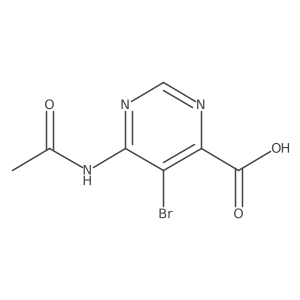 5-Bromo-6-acetamidopyrimidine-4-carboxylic acid结构式