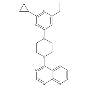 2-Cyclopropyl-4-ethyl-6-(4-{pyrido[2,3-d]pyrimidin-4-yl}piperazin-1-yl)pyrimidine Structure