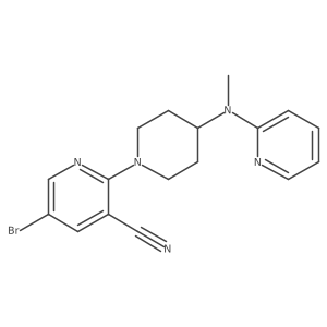 5-Bromo-2-{4-[methyl(pyridin-2-yl)amino]piperidin-1-yl}pyridine-3-carbonitrile Structure