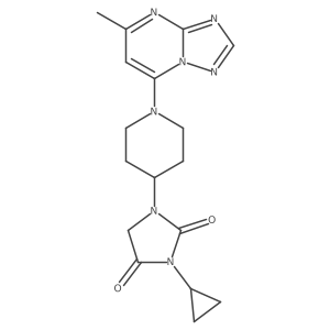 3-Cyclopropyl-1-(1-{5-methyl-[1,2,4]triazolo[1,5-a]pyrimidin-7-yl}piperidin-4-yl)imidazolidine-2,4-dione Structure