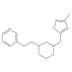2-({1-[(3-Methyl-1,2,4-oxadiazol-5-yl)methyl]piperidin-3-yl}methoxy)pyrazine结构式