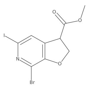 Methyl 7-bromo-2,3-dihydro-5-iodofuro[2,3-c]pyridine-3-carboxylate结构式
