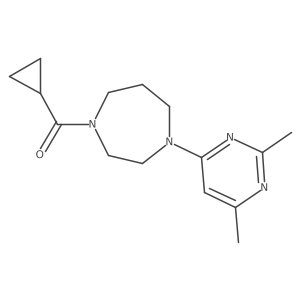 1-Cyclopropanecarbonyl-4-(2,6-dimethylpyrimidin-4-yl)-1,4-diazepane结构式