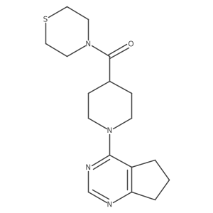 4-(1-{5H,6H,7H-cyclopenta[d]pyrimidin-4-yl}piperidine-4-carbonyl)thiomorpholine结构式