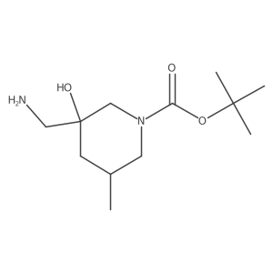 Tert-butyl 3-(aminomethyl)-3-hydroxy-5-methyl-piperidine-1-carboxylate Structure