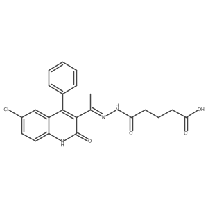 (Z)-5-(2-(1-(6-chloro-2-oxo-4-phenyl-1,2-dihydroquinolin-3-yl)ethylidene)hydrazinyl)-5-oxopentanoic acid Structure