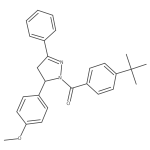 (4-(tert-butyl)phenyl)(5-(4-methoxyphenyl)-3-phenyl-4,5-dihydro-1H-pyrazol-1-yl)methanone结构式