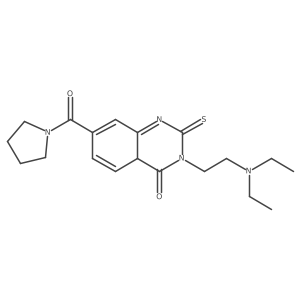 3-[2-(diethylamino)ethyl]-7-(pyrrolidine-1-carbonyl)-2-sulfanylidene-4aH-quinazolin-4-one Structure