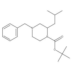 1,1-Dimethylethyl (2S)-2-(2-methylpropyl)-4-(phenylmethyl)-1-piperazinecarboxylate Structure