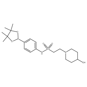 1-Piperidineethanesulfonamide, 4-hydroxy-N-[4-(4,4,5,5-tetramethyl-1,3,2-dioxaborolan-2-yl)phenyl]-结构式