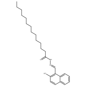 N-[(2-hydroxynaphthalen-1-yl)methylideneamino]tetradecanamide结构式