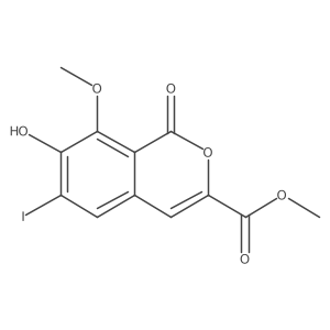 1h-2-Benzopyran-3-carboxylic acid,7-hydroxy-6-iodo-8-methoxy-1-oxo-,methyl ester结构式