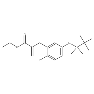 Ethyl 5-[[(1,1-dimethylethyl)dimethylsilyl]oxy]-2-fluoro-I+/--methylenebenzenepropanoate结构式
