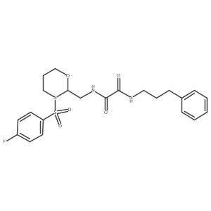 N1-((3-((4-fluorophenyl)sulfonyl)-1,3-oxazinan-2-yl)methyl)-N2-(3-phenylpropyl)oxalamide结构式