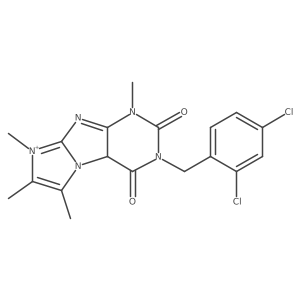 2-[(2,4-dichlorophenyl)methyl]-4,6,7,8-tetramethyl-9aH-purino[7,8-a]imidazol-6-ium-1,3-dione结构式