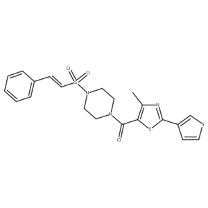1-[4-Methyl-2-(thiophen-3-yl)-1,3-thiazole-5-carbonyl]-4-(2-phenylethenesulfonyl)piperazine Structure