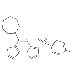 7-(Azepan-1-yl)-10-(4-chlorobenzenesulfonyl)-5-thia-1,8,11,12-tetraazatricyclo[7.3.0.0^{2,6}]dodeca-2(6),3,7,9,11-pentaene结构式