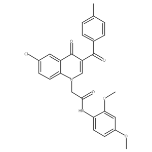 2-(6-chloro-3-(4-methylbenzoyl)-4-oxoquinolin-1(4H)-yl)-N-(2,4-dimethoxyphenyl)acetamide结构式