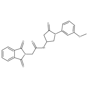 2-(1,3-dioxoisoindolin-2-yl)-N-(1-(3-methoxyphenyl)-5-oxopyrrolidin-3-yl)acetamide Structure