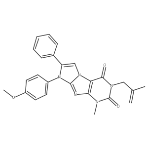 8-(4-methoxyphenyl)-1-methyl-3-(2-methylallyl)-7-phenyl-1H-imidazo[2,1-f]purine-2,4(3H,8H)-dione Structure