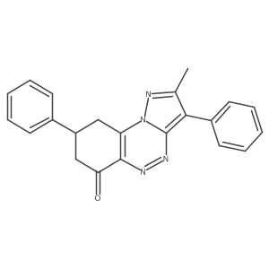 2-methyl-3,8-diphenyl-8,9-dihydropyrazolo[5,1-c][1,2,4]benzotriazin-6(7H)-one Structure