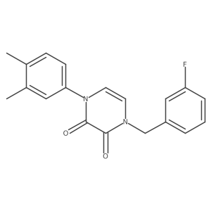 1-(3,4-Dimethylphenyl)-4-[(3-fluorophenyl)methyl]-1,2,3,4-tetrahydropyrazine-2,3-dione结构式