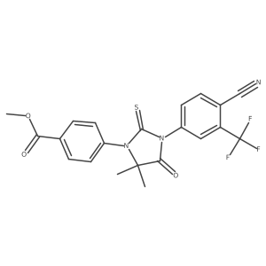 Methyl 4-[3-[4-cyano-3-(trifluoromethyl)phenyl]-5,5-dimethyl-4-oxo-2-thioxo-1-imidazolidinyl]benzoate Structure