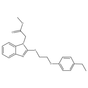 Methyl 2-{2-[2-(4-ethylphenoxy)ethylthio]benzimidazolyl}acetate Structure