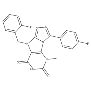 9-(2-fluorobenzyl)-3-(4-fluorophenyl)-5-methyl-5H-[1,2,4]triazolo[4,3-e]purine-6,8(7H,9H)-dione Structure