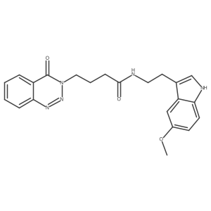 N-[2-(5-methoxy-1H-indol-3-yl)ethyl]-4-(4-oxo-1,2,3-benzotriazin-3(4H)-yl)butanamide结构式