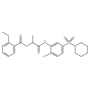 1-{[2-Chloro-5-(piperidine-1-sulfonyl)phenyl]carbamoyl}ethyl 2-(methylsulfanyl)pyridine-3-carboxylate结构式